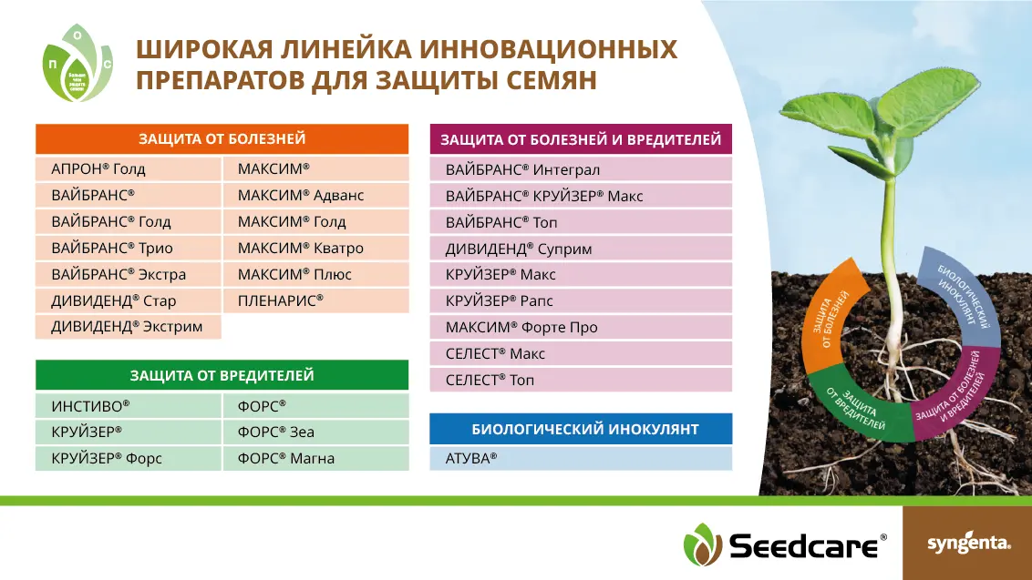 Продуктовая линейка средств защиты семян