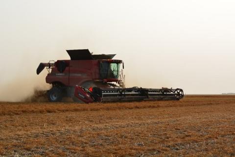 Уборка поля комбайном Уборка поля комбайном